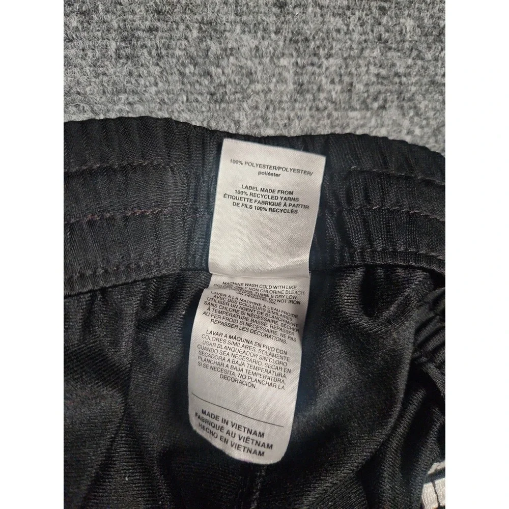 Adidas Boys XL 18/20 Tricot Track Pants Black White 3-Stripes Tapered Joggers